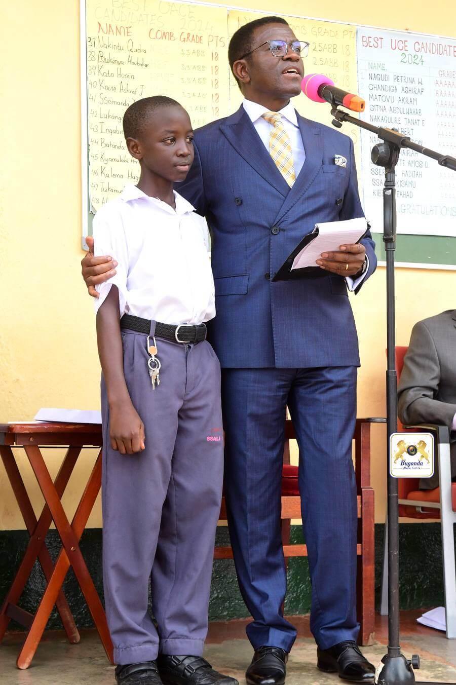The Katikkiro addressing students of Gombe sss